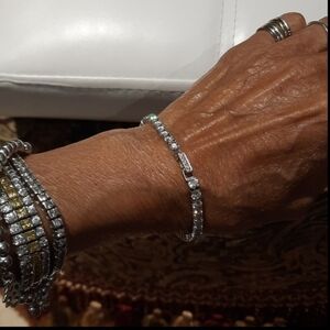 AUTHENTIC GENUINE DIAMONELLE CZ STERLING SILVER TENNIS BRACELET 💝🎁 GIFT 6.75"